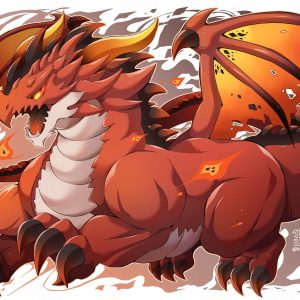 赤いドラゴン-ゲームユニットイラスト