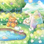 メルヘンな雰囲気のかわいい森のイラストです。