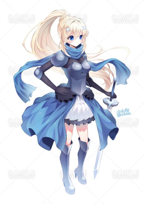 剣士　女の子　金髪　イラスト　立ち絵