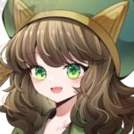 司書　女の子　緑　茶髪