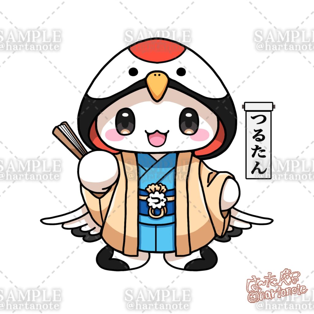 落語家の林家つる子さまのマスコットキャラクターデザイン。ラジオ番組のリスナープレゼント用のグッズに使用されました。
