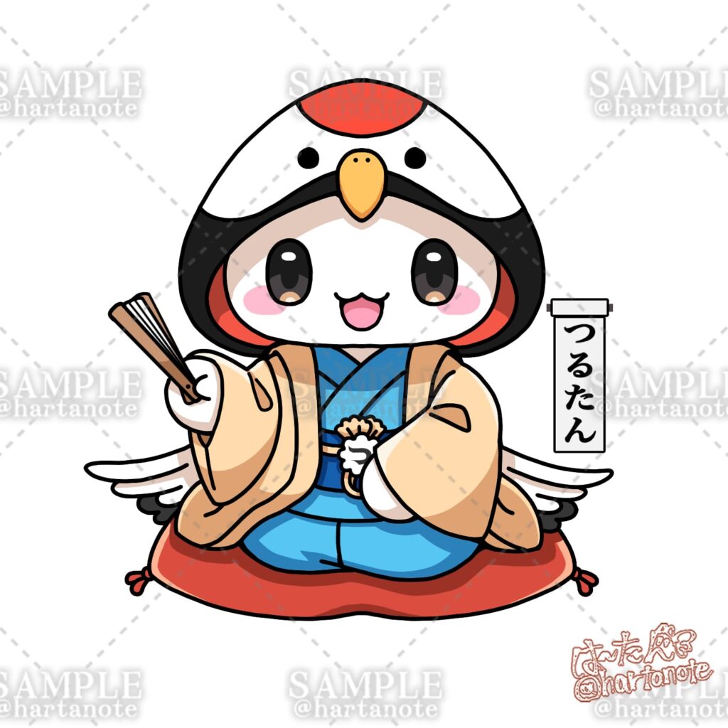 落語家の林家つる子さまのマスコットキャラクターデザイン。ラジオ番組のリスナープレゼント用のグッズに使用されました。