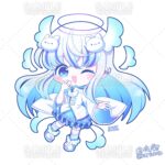 天使の女の子　かわいい　ミニキャラ　デフォルメイラスト　二頭身
