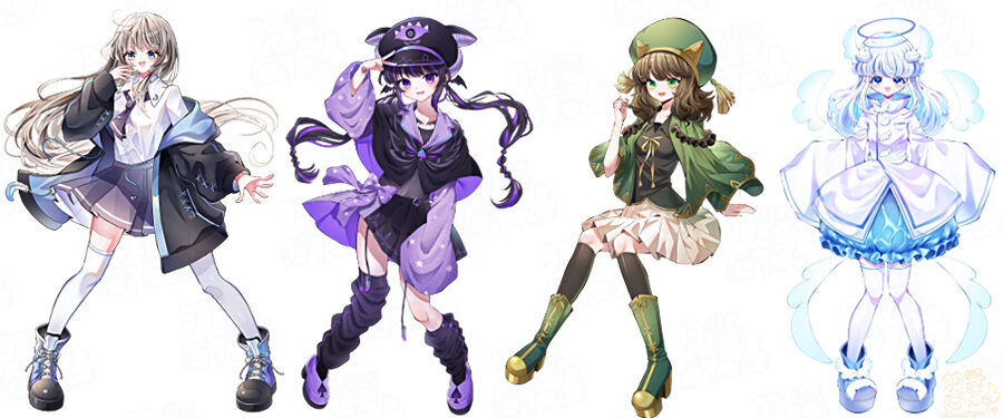 女の子立ち絵　ゲーム　イラストレーター依頼　vtuberデザイン　かわいい　サブカル系　天使　アイドル　RPGキャラクターなど